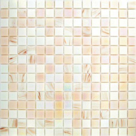 APOLLO TILE Mingles 12 in. x 12 in. Glossy Tuscan Beige Glass Mosaic Wall and Floor Tile 20 sq. ft./case, 20PK MIX2088BG343A